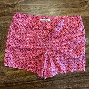 White House Black Market Pink Diamond Pattern Shorts